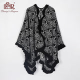 2019 Leopard Print Poncho Winter Cashmere Women Pomcho Scarf Female Wool Poncho and Capes Foulard Shawl Lic Scarf Echarpe Sjaal