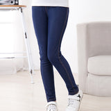 SheeCute New Spring Summer Fashion Girls Pencil Knit Imitation Denim Fabric Jeans