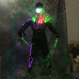 Green Laser Cloth Dancer Dj Stage Show Laser Gloves Costume Led Light Up Costumes Ballroom Dance Luminous Robot Suit Glasses