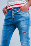 Distressed Skinny Boyfriend Jeans