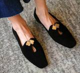 Ladies Flat Shoes Round Toe Solid Color Single Shoes
