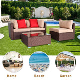 Patio Furniture Set Outdoor Garden Patio 4 Pieces Wood Grain