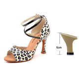Ladingwu New Brand Dance Shoes Latin Women Leopard