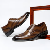 2021 New Products Nigeria Party and Bag Set No Tie Lace Genuine Leather Genuine Height Increasing Stylish Shoes for Men