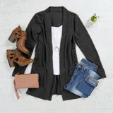 Brushed Melange Open Front Cardigan