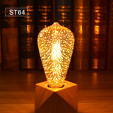 E27 RGB Neon Light AC 110v-220v Glass LED Lamp Bulbs 3D Fireworks Effect Neon Sign for Wedding Holiday Home Decoration Lighting