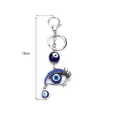 Evil Eye Metal Charm Key Chain15 Different Animal Styles Fashion Blue Pattern Tassel Pendant Key Ring for Men Women Jewelry