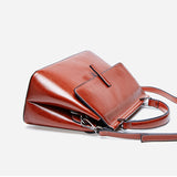 Genuine Leather Shoulder Bag Women's Bag 2021 New Fashion Oil Wax Leather Four Seasons Large Capacity Portable Tote