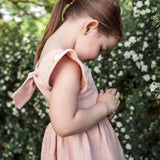 Korean Style Summer Infant Girls Dress Flying Sleeve Cotton Linen
