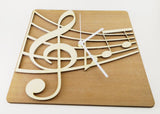 Wooden Wall Clock ,  Decorative Clock "MUSICAL NOTES"