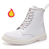 Soft Split Leather Women White Ankle Boots Motorcycle Boots Female Autumn Winter Shoes Woman Punk Motorcycle Boots 2020 Spring
