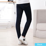 SheeCute New Spring Summer Fashion Girls Pencil Knit Imitation Denim Fabric Jeans