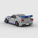 MOC Brick Nissan GTR R34 Racing Sports Car Vehicle Speed Champion Racer