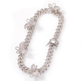 Woman Fashion Christmas Gift Jewelry Micro Paved Iced 8mm 12mm Miami Cuban Butterfly Link Chain Diamond Choker Necklaces