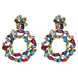 Female Trendy Luxury Big Crystal Earrings Fashion Jewelry Accessories