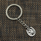 30mm Metal Plated Horseshoe Lucky Clover Keychain