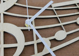 Wooden Wall Clock ,  Decorative Clock "MUSICAL NOTES"