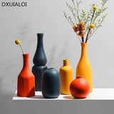 Orange Yellow Blue Nordic Ceramic Dried Flower Vase Decoration