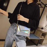 Contrast PU Leather Crossbody Shoulder Messenger Bag