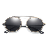 FAIRFAX | CA10 - Polarized Circle Round Brow-Bar Fashion Sunglasses