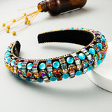 Baroque Hand Made Pearl Beading Gemstone Headband for Women