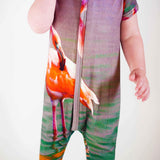 Footie - Short Sleeve - Flamingo