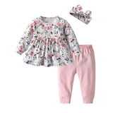 Toddler Girls Cute Casual Floral Top and Pants Set