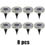 8 LED Outdoor Solar Garden Lights Waterproof In-Ground Light Solar Lamp