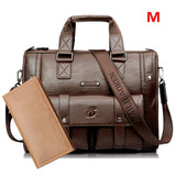 Men Leather Black Briefcase Business Handbag Messenger Bags