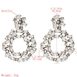 Female Trendy Luxury Big Crystal Earrings Fashion Jewelry Accessories