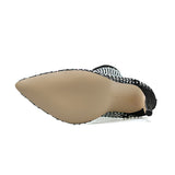 Kcenid Sexy Mesh Boots Ladies Pointed Toe Rhinestone Socks Shoes