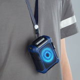 Handheld Mini Fan USB Rechargeable Hang Up the Waist Halter Convenient Fan Air Conditioning Fan Indoor Outdoor Travel Cooler