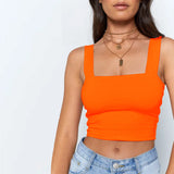 Polyester Summer Shirt Workout Crop Top Women's Black Tank Tops