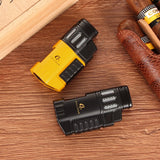 GALINER Portable Metal Cigar Butane Lighter with 4 Jet Torches