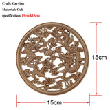 Chinese Dragon and Phoenix Mascot Unpainted Retro Line Wood Decals