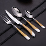 Kitchen Tableware Gold Cutlery Set Stainless Steel Cutlery Set Gold Fork