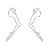 Unique Artsy Abstract Lady Breast Statement Hoop Earrings for Women Van Gogh Hollow Outline Body Earrings 2020 Femme Bijoux
