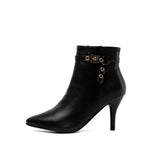 ZawsTia PU Leather Snakeskin Print High Heeled Boots for Women