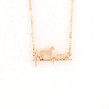 Hzew Cute Electrocardiogram  Con Collar Horse Penadant Necklace Gift