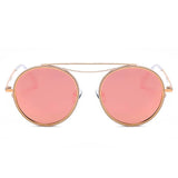 FAIRFAX | CA10 - Polarized Circle Round Brow-Bar Fashion Sunglasses