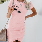 Sexy Dresses Women Summer Mini Dress Short Sleeve Solid Body-con