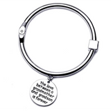 The Love Between Grandmother and Grandson Bangle - Silver (Ships From USA)