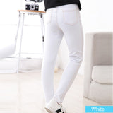 SheeCute New Spring Summer Fashion Girls Pencil Knit Imitation Denim Fabric Jeans
