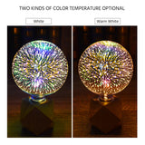 E27 RGB Neon Light AC 110v-220v Glass LED Lamp Bulbs 3D Fireworks Effect Neon Sign for Wedding Holiday Home Decoration Lighting