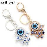 Evil Eye Fashion Alloy Hassam Shape Charm Car Keychain Jewelry Pendant With BULE EVIL EYE BEAD  EY4742