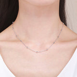 925 Sterling Silver Big Beaded Cross Chain Choker Necklaces Women Girls 40cm 45cm Jewelry Kolye Collares Collane Collier Ketting