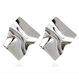 Round Shaped Golden Earrings Simple Metal Vintage Earrings