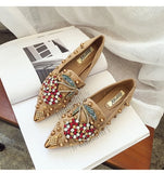 SWYIYV Woman Flats Shoes Rhinestone Cherry Spring