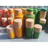 Kids Rainbow Wooden Loose Parts Include Beakers Solid Tubes Peg Dolls Stacker Blocks Montessori Toy