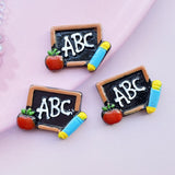 8pcs/Lot Hand Painted Kawaii Resin Mixed Mini Stationery Flatback Cabochons for Hair Bow Centers DIY Scrapbooking Decor